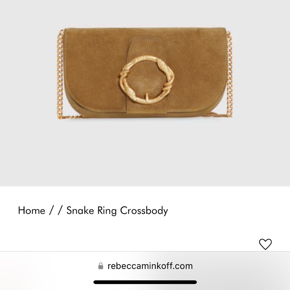 Rebecca Minkoff Suede Snake Ring Crossbody in Honey NWT